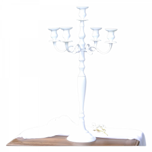 Bougeoirs blancs 80 cm