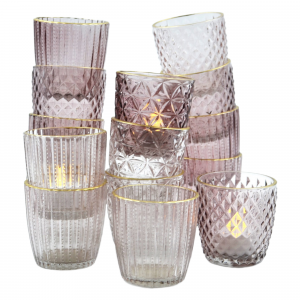 title Photophores en verre roses