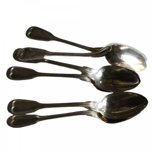 title Cuillers à café en métal argenté