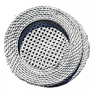 Assiettes de présentation en rotin