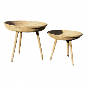 Duo de tables basses en bambou